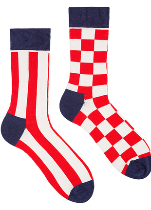 Різнопарні шкарпетки "checker: карта — смужка" від sammy icon2 фото