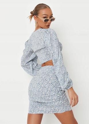 Нова брендова жіноча спідниця   missguided в квітковий принт з рюшами8 фото