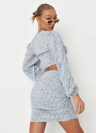 Новая женская брендовая юбка missguided в цветочный принт с рюшами8 фото