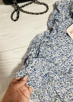 Новая женская брендовая юбка missguided в цветочный принт с рюшами5 фото