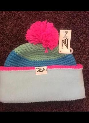 Вязанная фирменная яркая шапка zaini, handmade