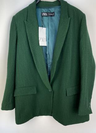 Пиджак темно-зелений zara4 фото