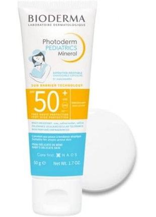 Bioderma photoderm pediatrics mineral spf50+ біодерма сонцезахисний крем дітям1 фото