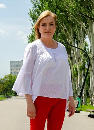 Легкая блузка. натуральный батист с прошвой