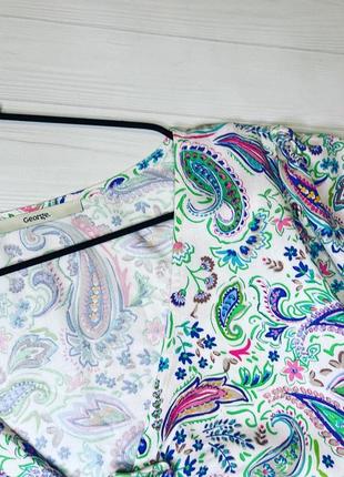 Блуза молочная в разноцветный орнамент от george4 фото