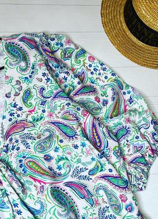 Блуза молочная в разноцветный орнамент от george2 фото
