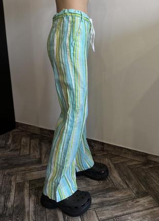 Zara натуральные летние брюки с низкой посадкой брюки клеш широкие3 фото