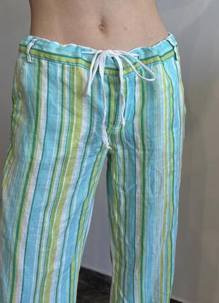 Zara натуральные летние брюки с низкой посадкой брюки клеш широкие6 фото