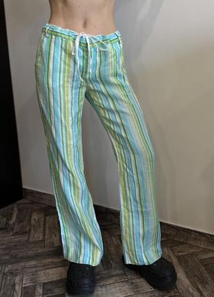 Zara натуральные летние брюки с низкой посадкой брюки клеш широкие2 фото