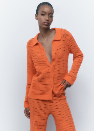 Шенілева кофтинка на гудзиках zara