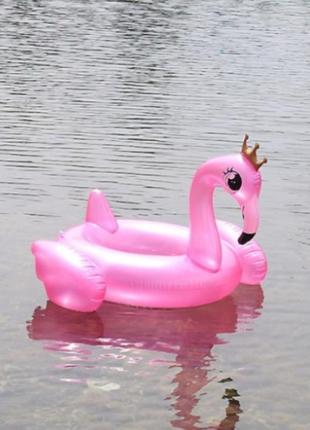 Надувной круг для купания розовый фламинго