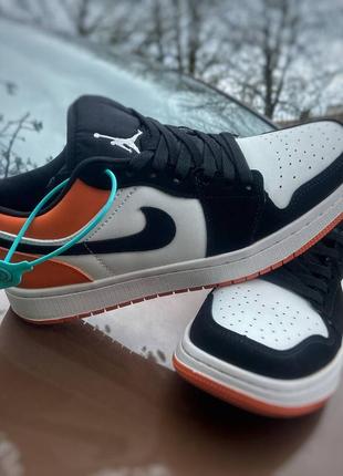 Nike air jordan 1low black&orange1 фото