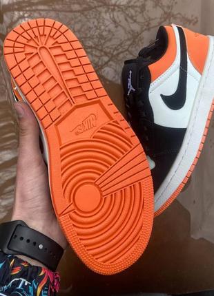 Nike air jordan 1low black&orange2 фото