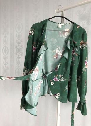 Стильна блуза у квітковий принт з воланами віскоза 💯5 фото