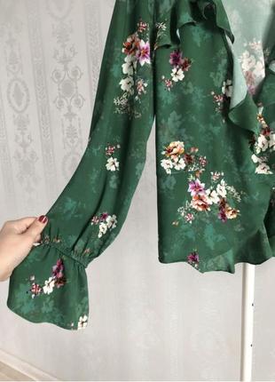 Стильна блуза у квітковий принт з воланами віскоза 💯6 фото