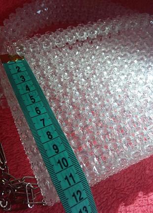 Кристальная сумка из прозрачных хрустальных бусин