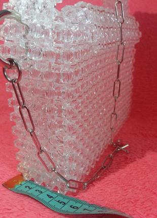 Кристальная сумка из прозрачных хрустальных бусин