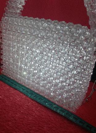 Кристальная сумка из прозрачных хрустальных бусин