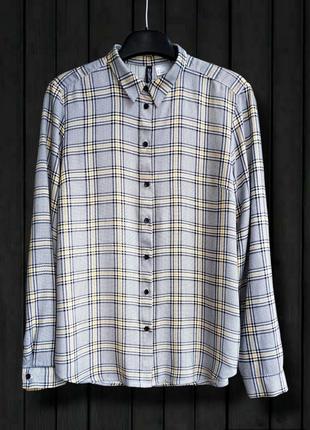 Новая натуральная рубашка в клетку h&m.