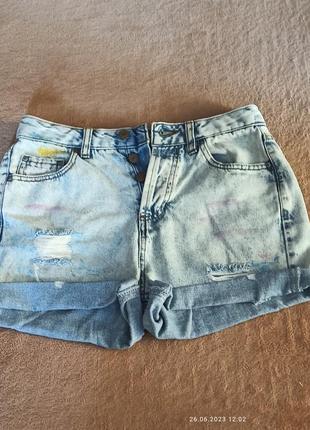 Женские джинсовые шорты pull &amp; bear1 фото
