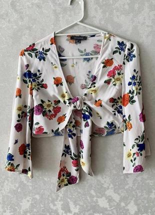 Блуза с завязкой в цветы от primark