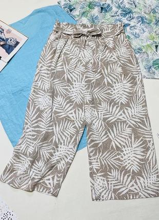 Легкие брюки-кюлоты из натуральной ткани бренд primark  👚 размер 12 / наш 46-48 💥3 фото