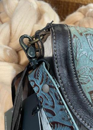 Новая уникальная сумка в богемском стиле ibiza кантри, кожаная с бахромой редкая5 фото