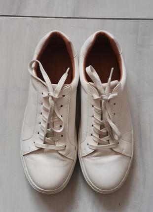 Кроссовки кожаные, белого цвета, reserved, 45 р1 фото