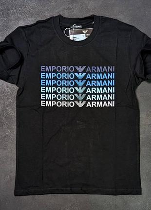 Чоловіча футболка armani чорна / брендові футболки для чоловіків