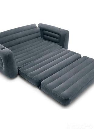Надувний диван intex 66552, 203 х 224 х 66 див. флокированний диван трансформер 2 в 12 фото