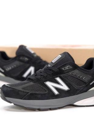 Мужские кроссовки new balance 990 black white 41