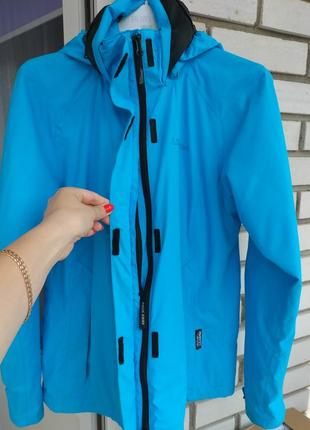 Фирменная легкая куртка ветровка с капюшоном и мембраной schoffel easy blue! оригинал!5 фото