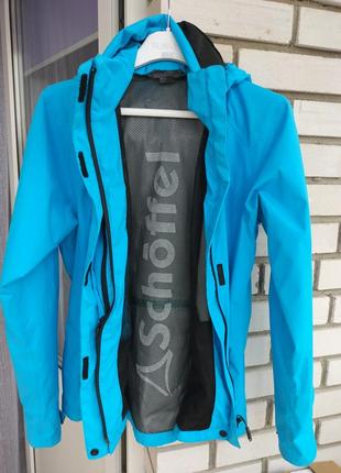 Фирменная легкая куртка ветровка с капюшоном и мембраной schoffel easy blue! оригинал!7 фото