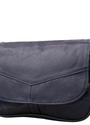 Жіноча шкіряна сумка мінілистоноша темно синя tunona sk2409-6-1
