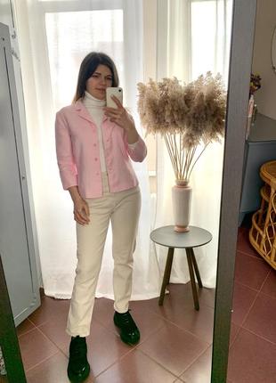 Жакет пиджак 100% лен розовый на лето s2 фото