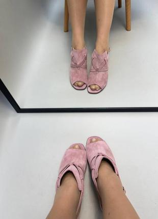 Эксклюзивные босоножки женские натуральная итальянская кожа и замша люкс на каблуке9 фото