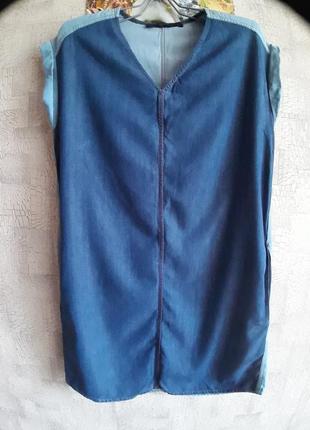 Отличное женское платье из воздушной ткани под джинс, 8 размер.