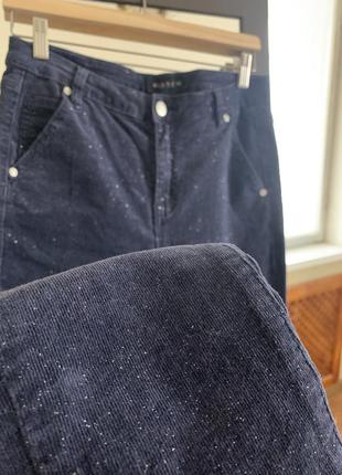 Вельветовые мягкие брюки с блестками! нереально красивые! размер м, от bianco9 фото