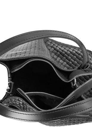 Женская кожаная сумка саквояж (ридикюль) черная eterno an-k142bl9 фото