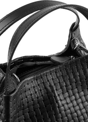 Женская кожаная сумка саквояж (ридикюль) черная eterno an-k142bl8 фото