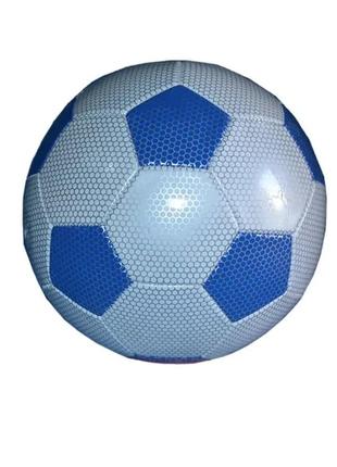 М'яч футбольний sprinter із полімерним покриттям, бутилова камера розмір 5 білий з синім  ft7-1
