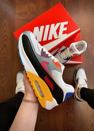 👟кроссовки женские nike air max 90 white &amp; gray &amp; black &amp; yellow👟