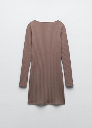 Сукня, сукня zara,сукня з доагим рукавом, сукня рубчик, платте, платье рубсик 6