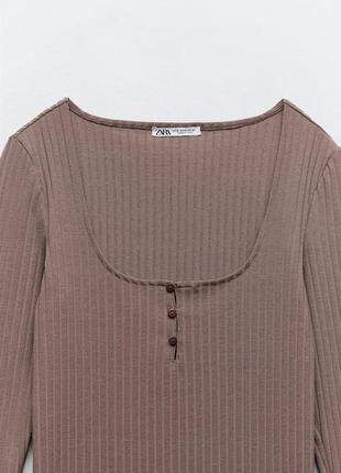 Сукня, сукня zara,сукня з доагим рукавом, сукня рубчик, платте, платье рубсик 7