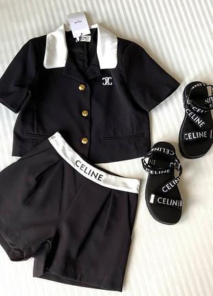 Шикарный женский брендовый костюм в стиле celine