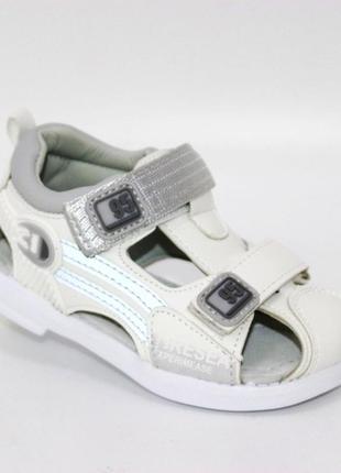 Білі закриті світловідбивні дитячі сандалі