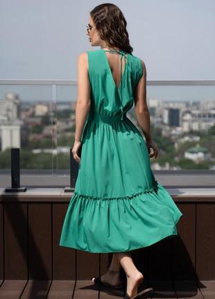 Платье летнее с воланом, сарафан с карманами3 фото