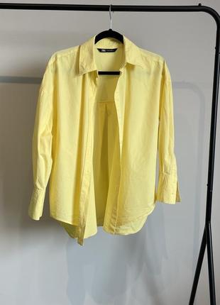 Желтая рубашка zara2 фото
