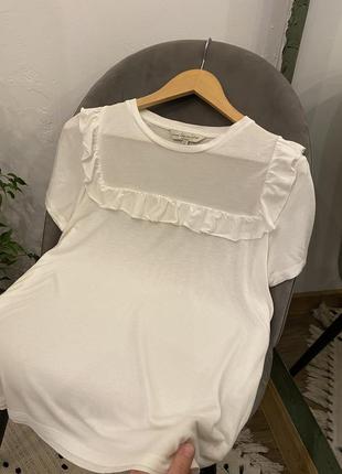 Біла футболка з натуральної тканини від f&f🌿2 фото