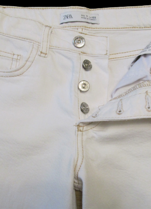 Zara широкие джинсы кюлоты белые для девочки 7 лет4 фото